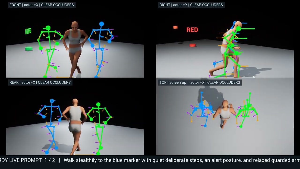 ARDY motion system driving a MetaHuman from four tracked views